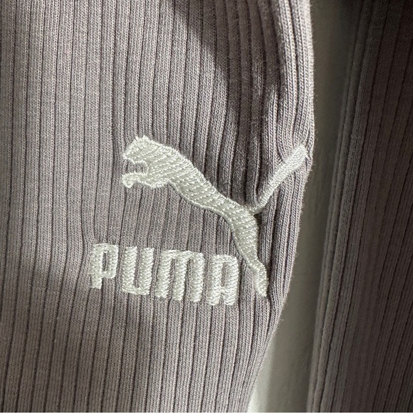 Sz. L Puma wrap crop top, gray, stretch, long sleeve, casual, date night - Picture 3 of 10